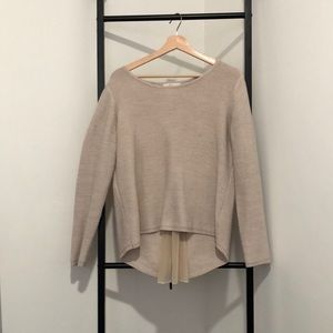 Elan Sweater in Oatmeal with Zipper Detail